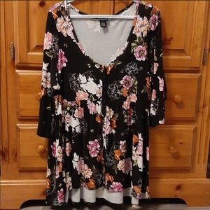 Torrid Floral Print Babydoll Top